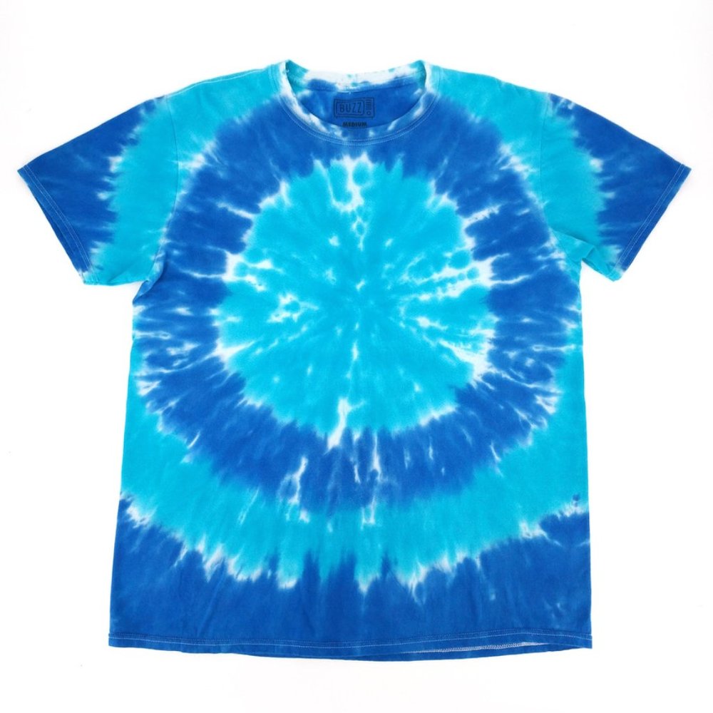Oceana Custom Spiral Tie Dye Crew Buzz T-Shirt M